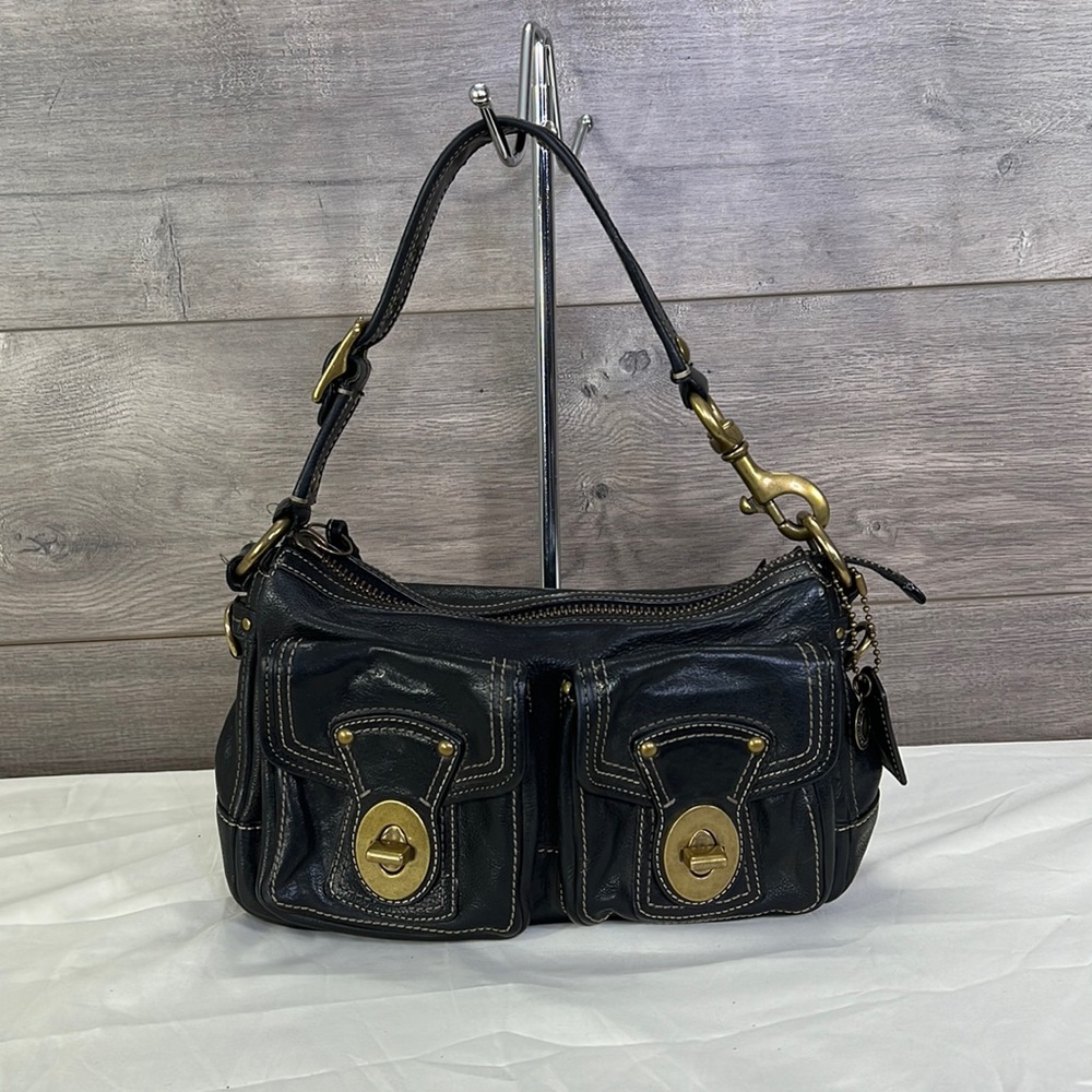 Coach Legacy Vachetta #f10328 Black Leather Shoulder Bag